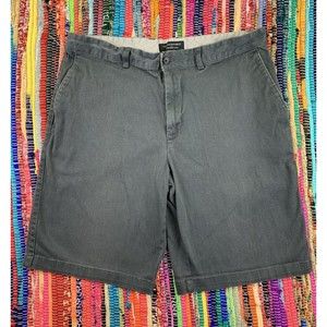 Banana Republic Fulton Skinny Chino Mens 35 Flat Front Gray Shorts